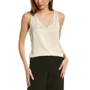 womens Rhinestone Trim Tank, m, White